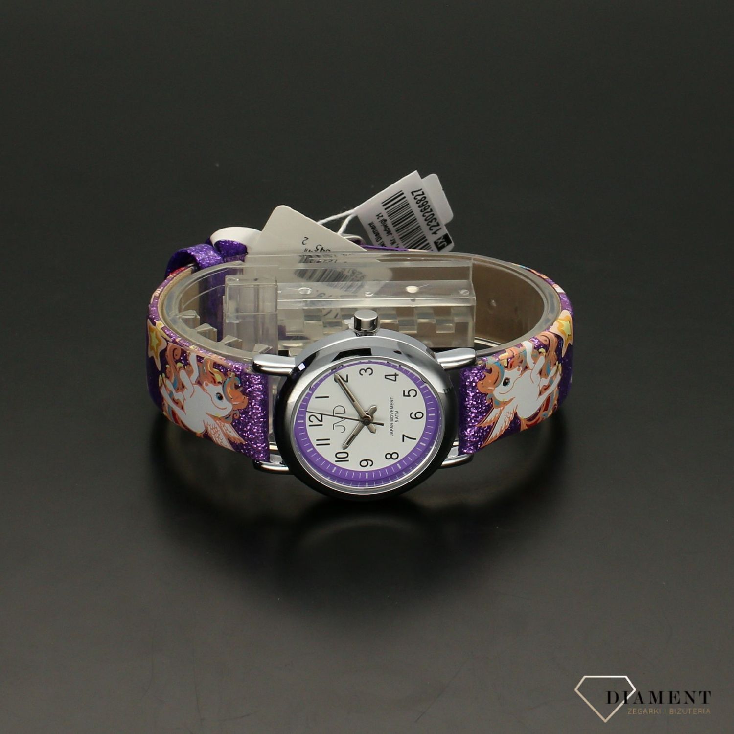 Zegarek dla dziecka JVD Fioletowe Jednorożce J7179.7.11.jpg