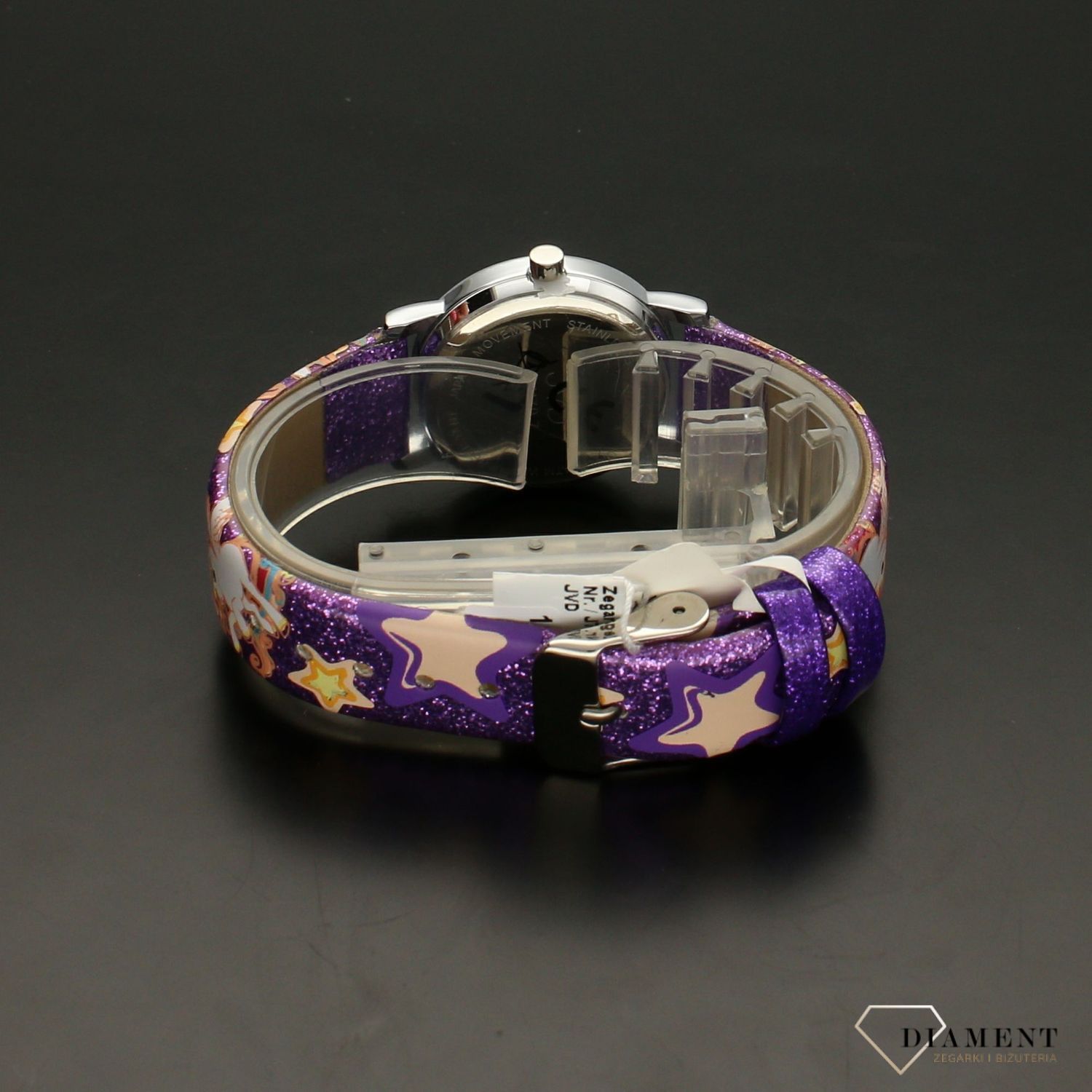 Zegarek dla dziecka JVD Fioletowe Jednorożce J7179.7.11.jpg