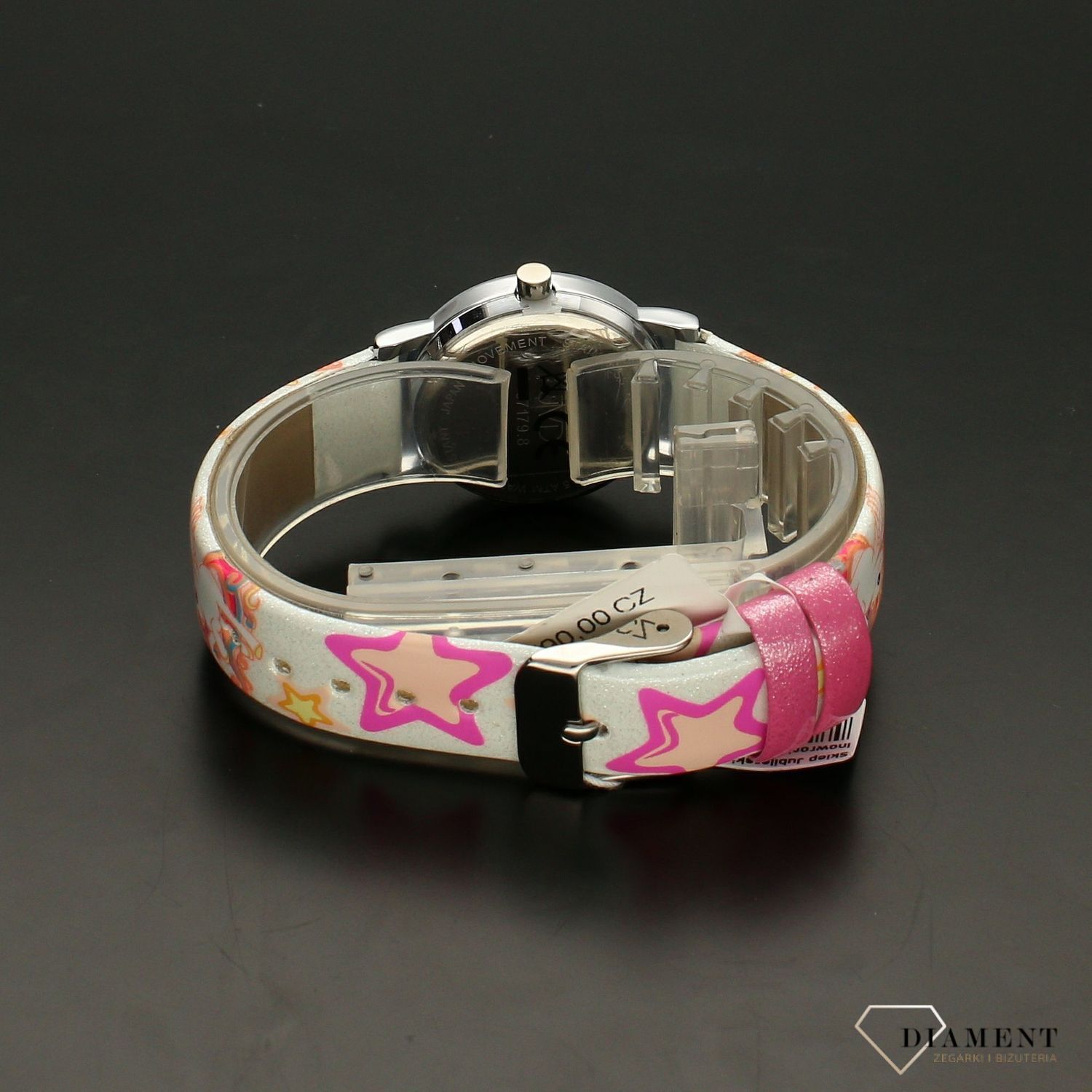 Zegarek dla dziecka na białym pasku JVD Jednorożce J7179.8.jpg