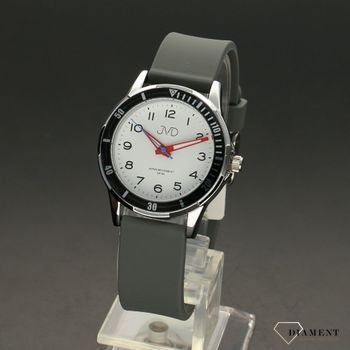 Klasyczny zegarek dziecięcy z silikonowym paskiem i białą, wyraźną tarcza. Zegarek jest świetnym pomysłem na prezent dla chłopca (3).jpg