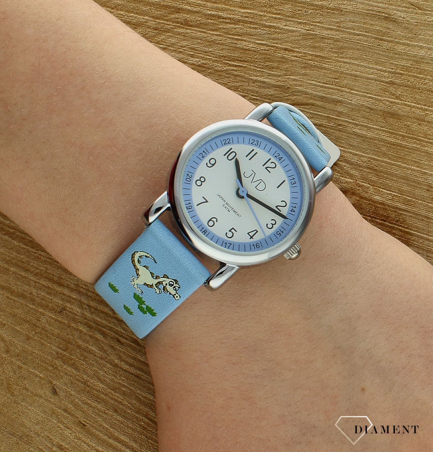 Zegarek dla chłopca JVD niebieski z dinozaurami J7199.2.jpg