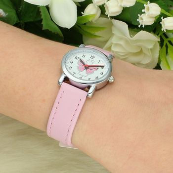 Zegarek dziecięcy JVD J7199.4 – Pudrowy różowy motyl, grawer gratis, pasek różowy (3).jpg