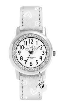 Zegarek dla dziecka JVD o symbolu J7201.1 na pasku w kolorze srebrnym z serduszkami,  (2).jpg