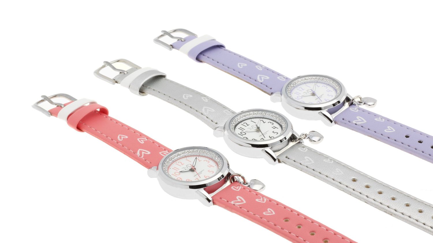 Zegarek dla dziecka JVD o symbolu J7201.1 na pasku w kolorze srebrnym z serduszkami,  (2).jpg