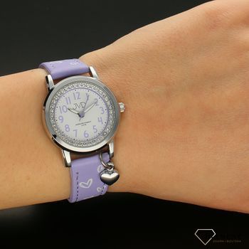 Zegarek dla dziecka JVD o symbolu J7201.3 na pasku w kolorze fioletowym z serduszkami, k (1).jpg