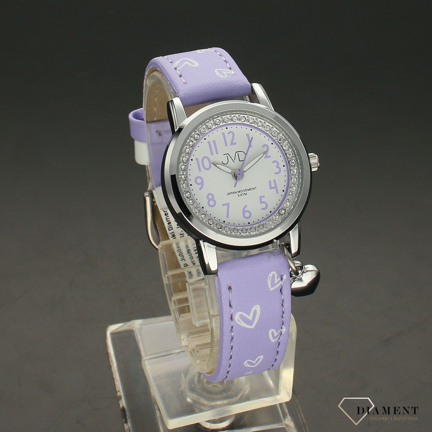 Zegarek dla dziewczynki 'Serduszka w fiolecie' J7201.3.jpg