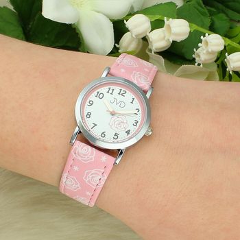 Zegarek dziecięcy JVD J7205.3 – różowy z motywem róż, grawer gratis (2).jpg