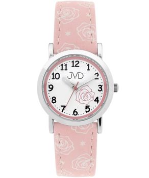 Zegarek dziecięcy JVD J7205.3 – różowy z motywem róż, grawer gratis PINK dziewczęcy.jpg