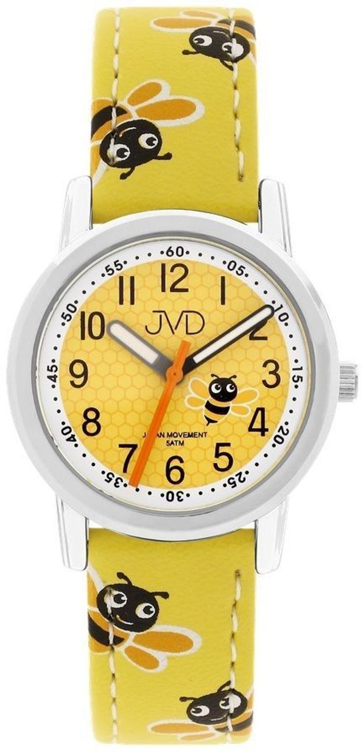 Zegarek dla dziewczynki JVD dziecięcy Wesołe pszczółki J7206.1 żółty.jpg