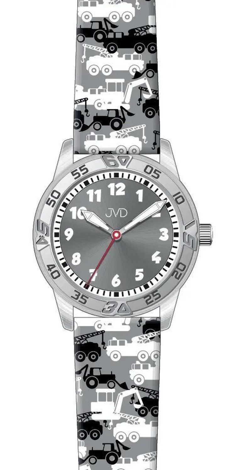 Zegarek dla chłopca JVD szary z samochodami J7219.2.jpg