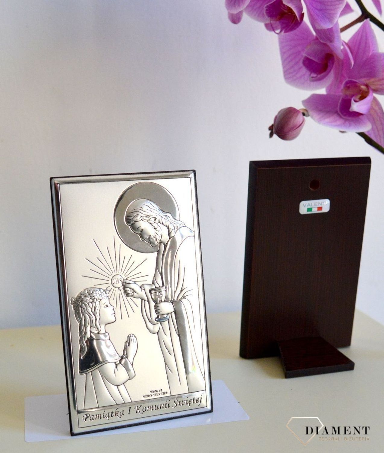 Obrazek srebrny I Komunia Święta chłopiec z Jezusem JAP7603L.jpg