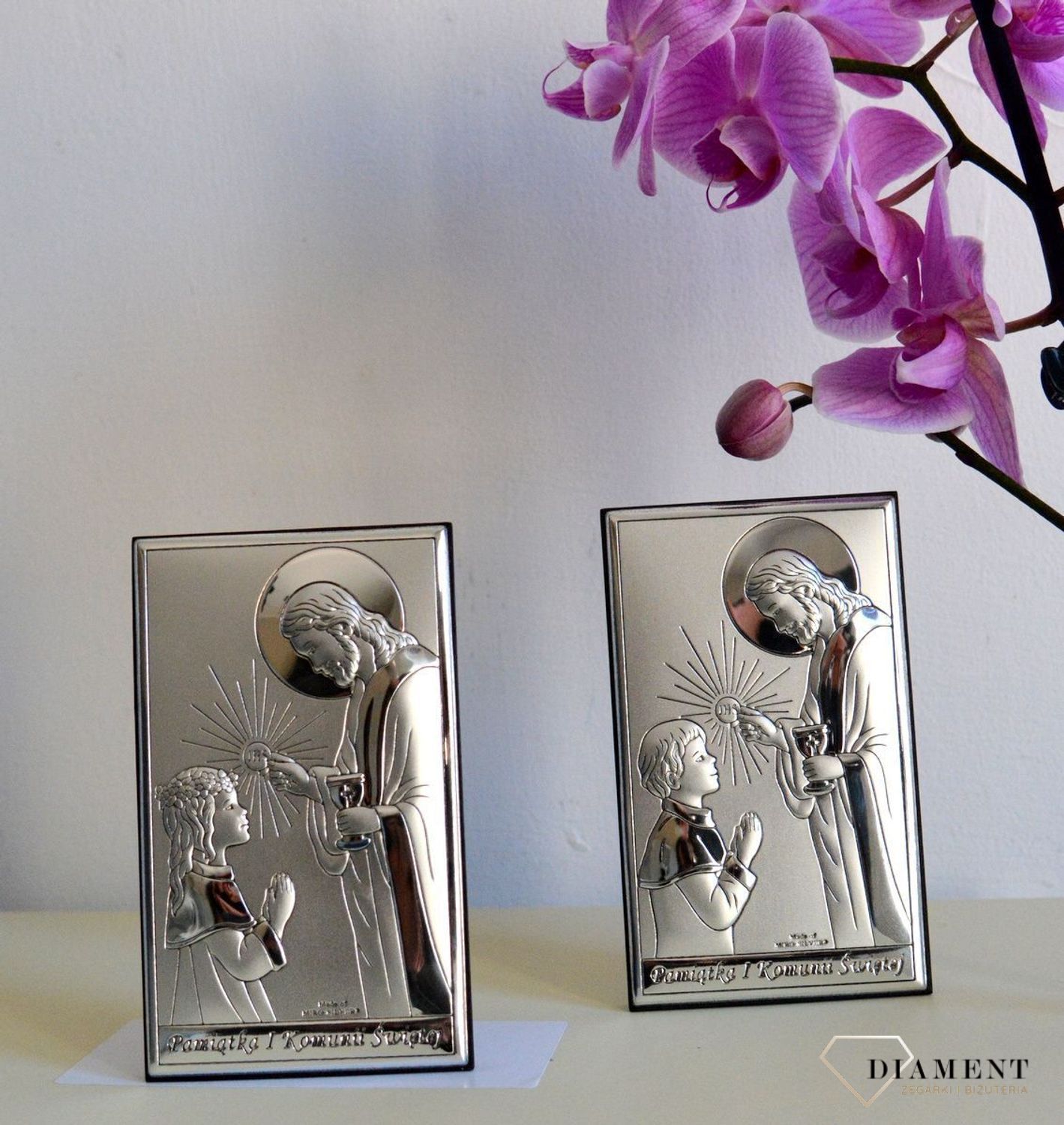 Obrazek srebrny I Komunia Święta chłopiec z Jezusem JAP7603L.jpg