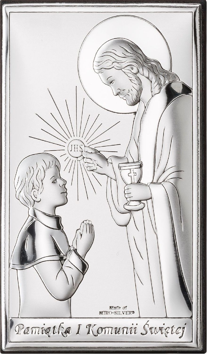 Obrazek srebrny I Komunia Święta chłopiec z Jezusem JAP7603L.jpg