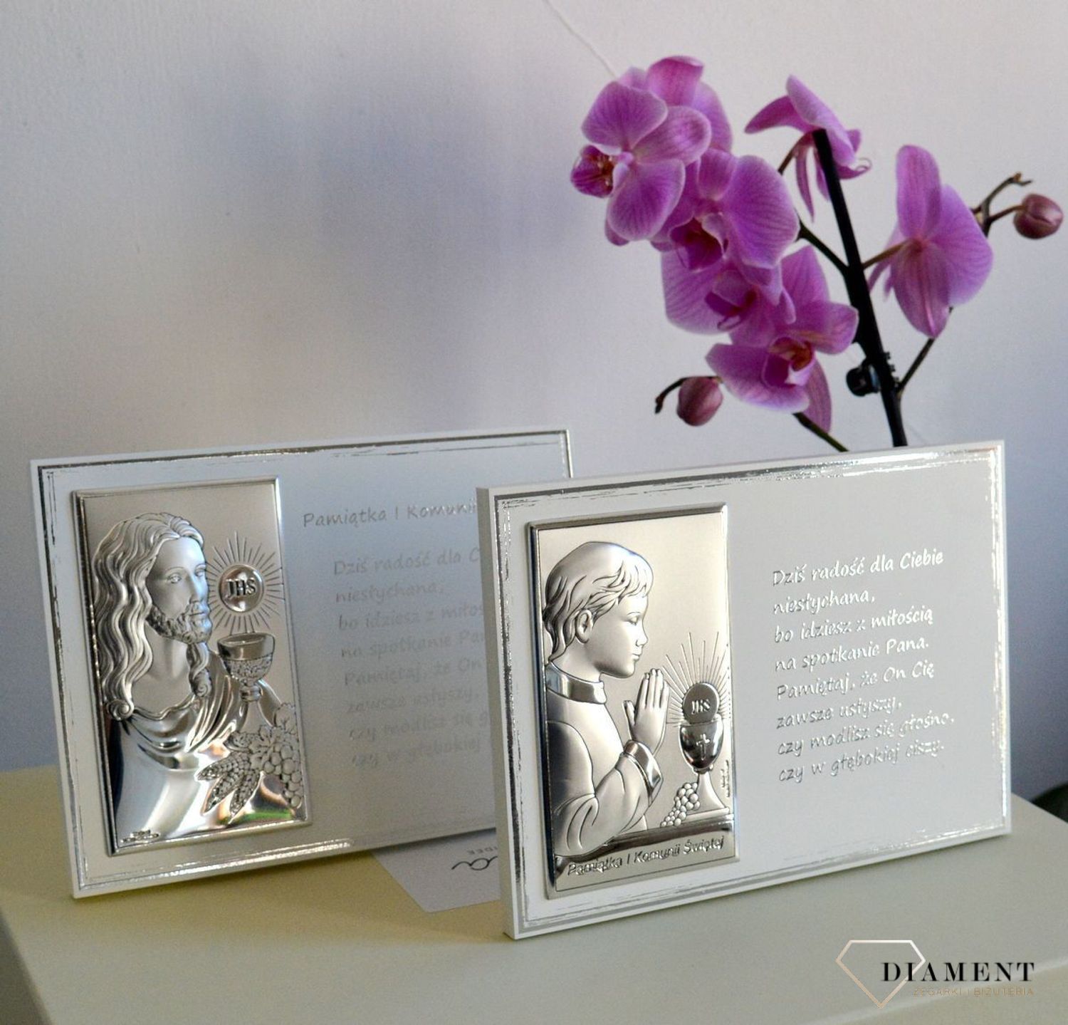 Obrazek srebrny z modlitwą I Komunia Święta JAP7754L.jpg