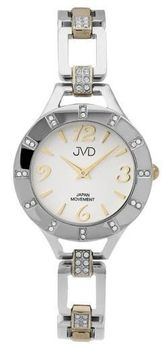 Zegarek damski JVD JC065.2 z kopertą 32 mm, złoto-srebrną bransoletą, szkłem mineralnym i mechanizmem Miyota. Elegancki design, powłoka IPGold, wodoszczelność 5 ATM.1.jpg
