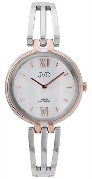 Elegancki zegarek damski JVD JC679.3 z różano-złotą kopertą, stalową bransoletą, mechanizmem Citizen Miyota, szkłem mineralnym i wodoszczelnością 5 ATM. Klasyka w nowoczesnym wydaniu.11.webp
