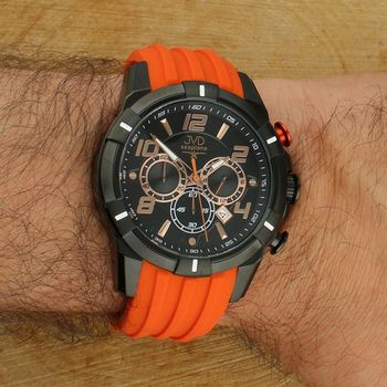 JVD JE1007.1 Seaplane zegarek sportowy pomarańczowy 10 ATM – zegarek męski sportowy IP Black Seiko Epson (2).jpg