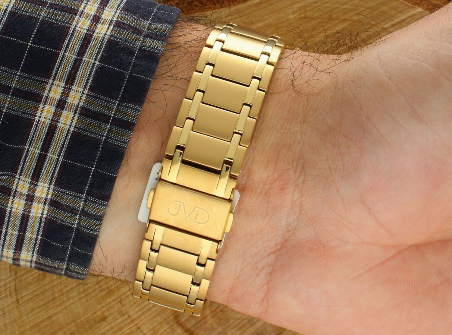Elegancki zegarek męski 42 mm z mechanizmem Citizen – Miyota, kopertą tytanową w złotej powłoce IPGold, luminescencyjną tarczą i wodoszczelnością 10 ATM. 1.jpg