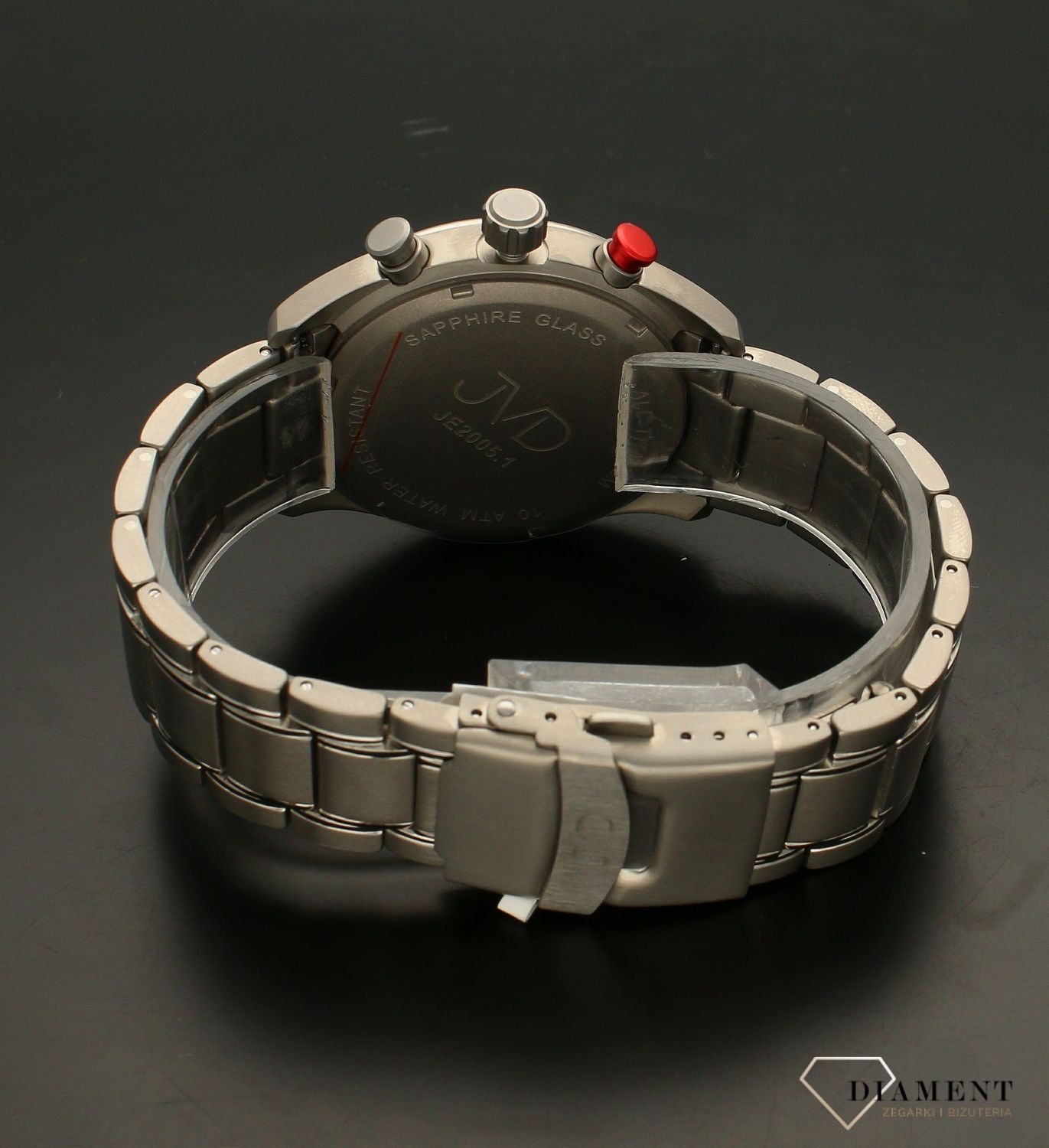 Zegarek męski JVD tytanowy na bransolecie Chronograf JE2005.1.  Zegarek męski srebrny. Zegarek tytanowy. Zegarek męski na bransolecie. Zegarek z datownikiem. Zegarek męski klasyczny. Zegarek ze stoperem. Zegarek idealny na prezent..jpg