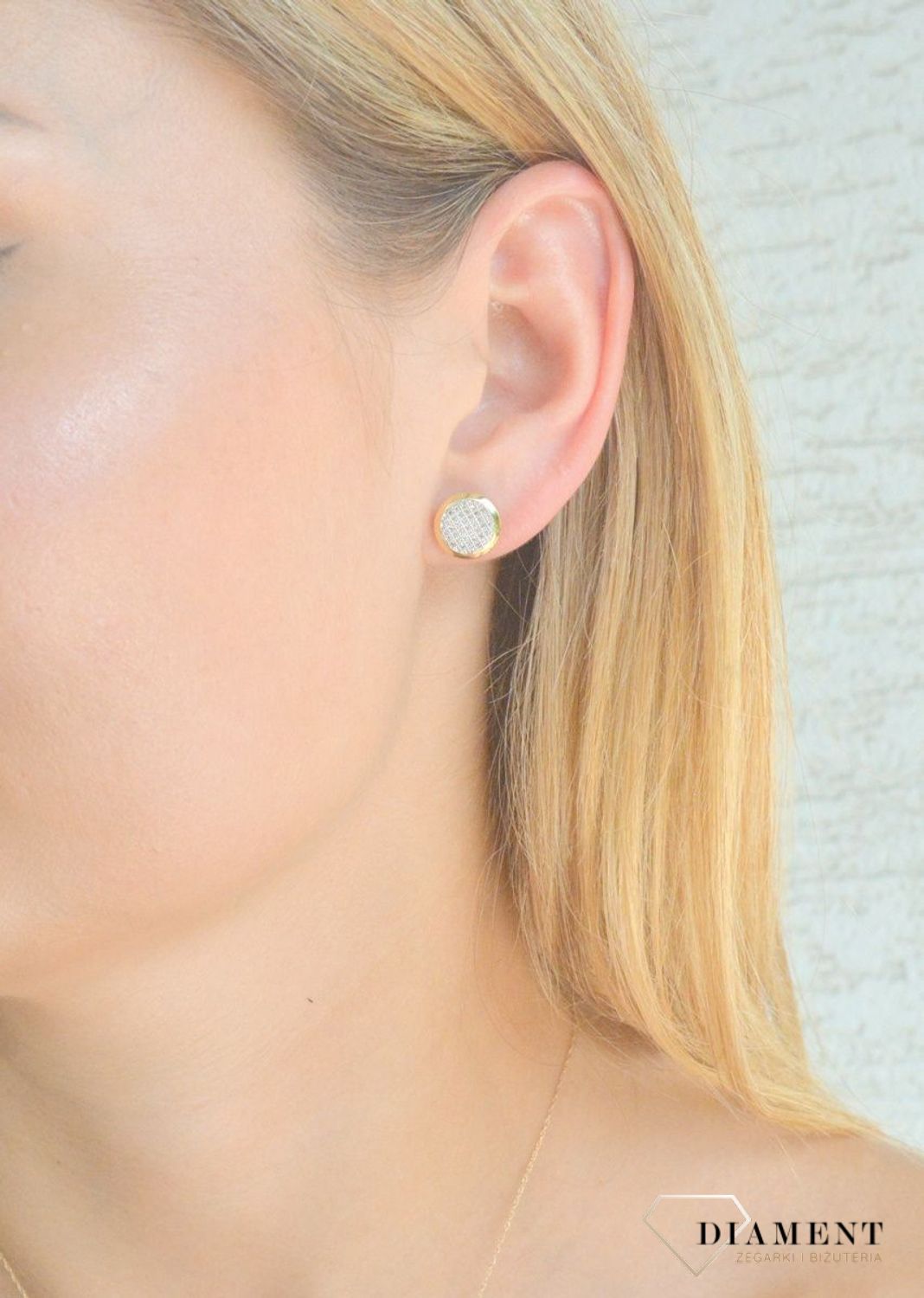 Kolczyki złote Okrągłe medaliony z 74 Diamentami 585 JE3966Y.jpg