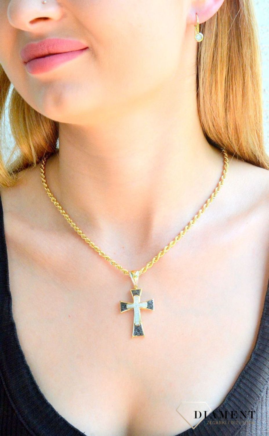 Złote kolczyki damskie 585 Kolczyki o zapięciu angielskim z Diamentami 0,10 ct  JE4485Y-Z (2).jpg