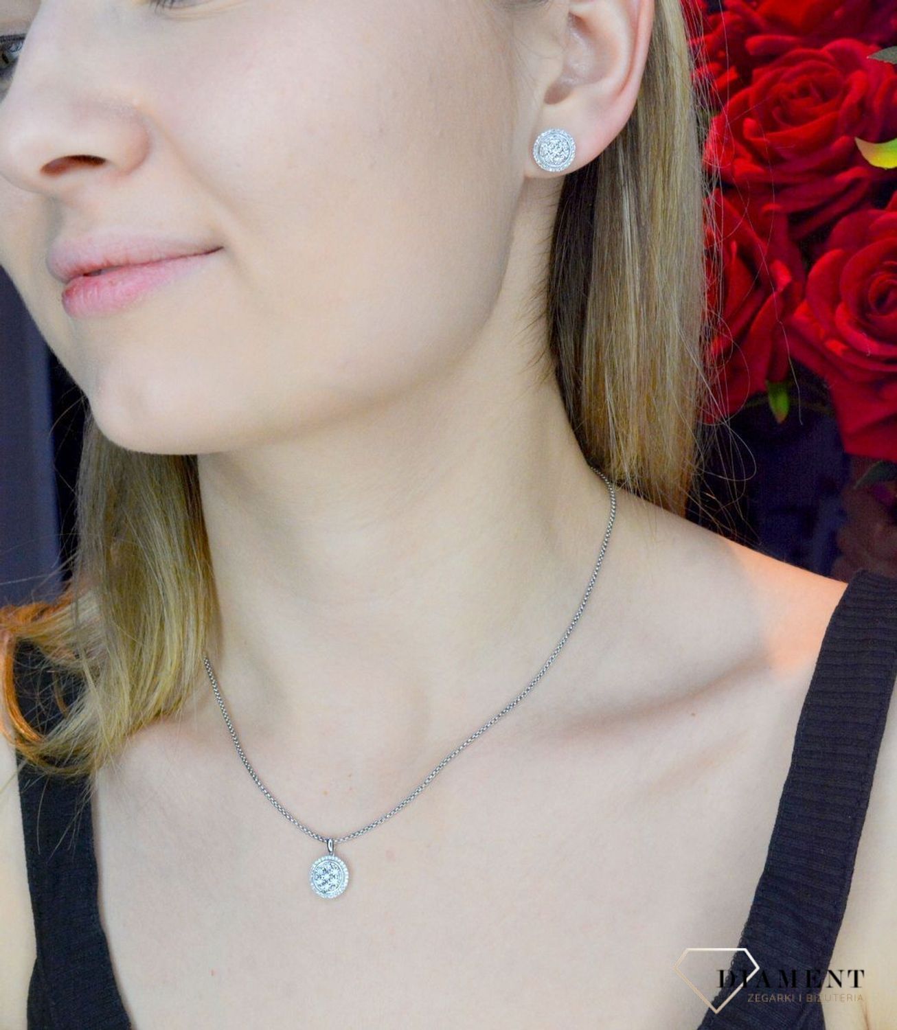 Kolczyki  z Diamentami   Kwiat w białym złocie  585 DIAMENT JE4846W.jpg