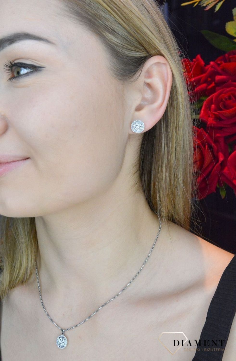 Kolczyki  z Diamentami   Kwiat w białym złocie  585 DIAMENT JE4846W.jpg