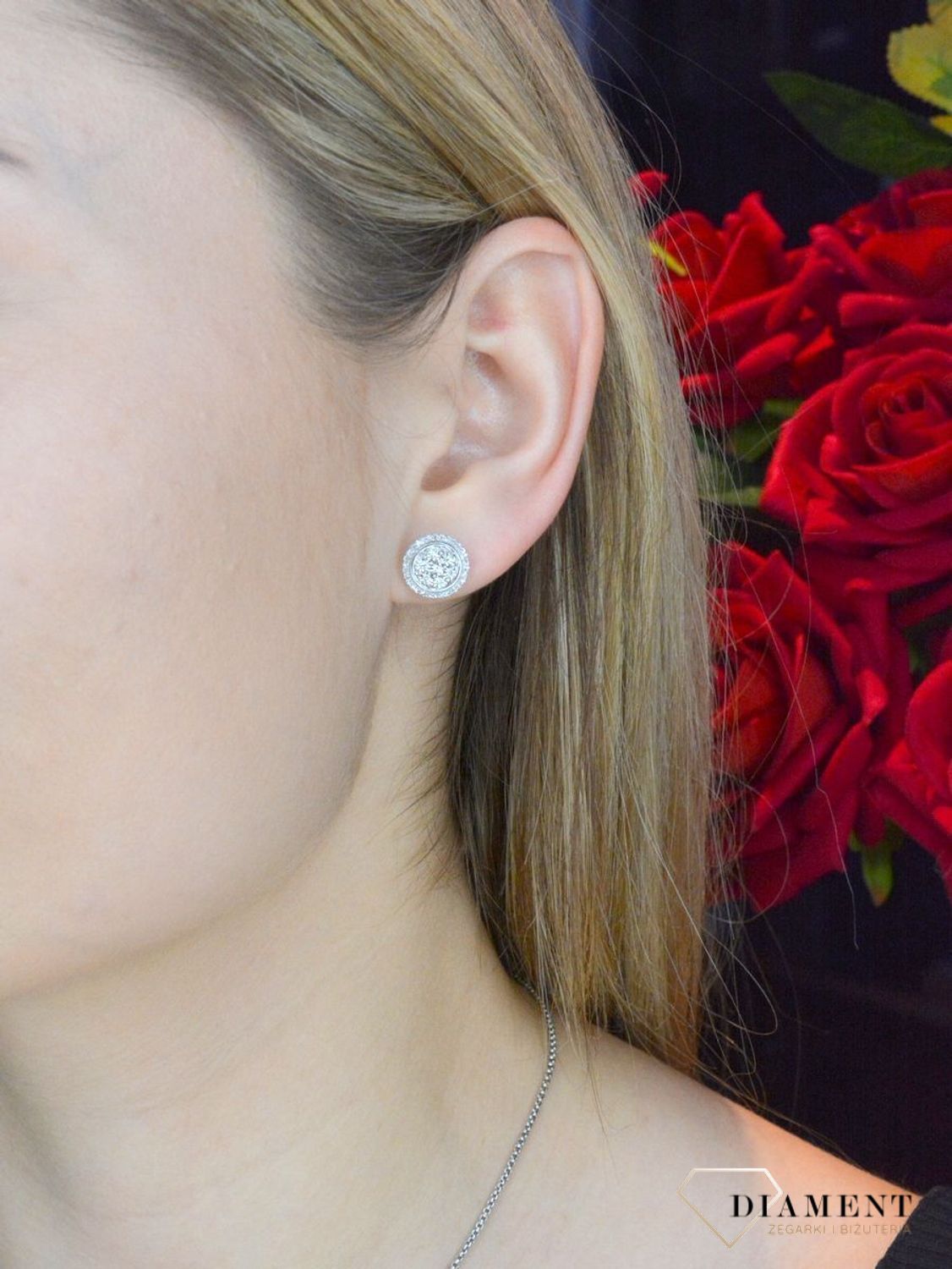 Kolczyki  z Diamentami   Kwiat w białym złocie  585 DIAMENT JE4846W.jpg