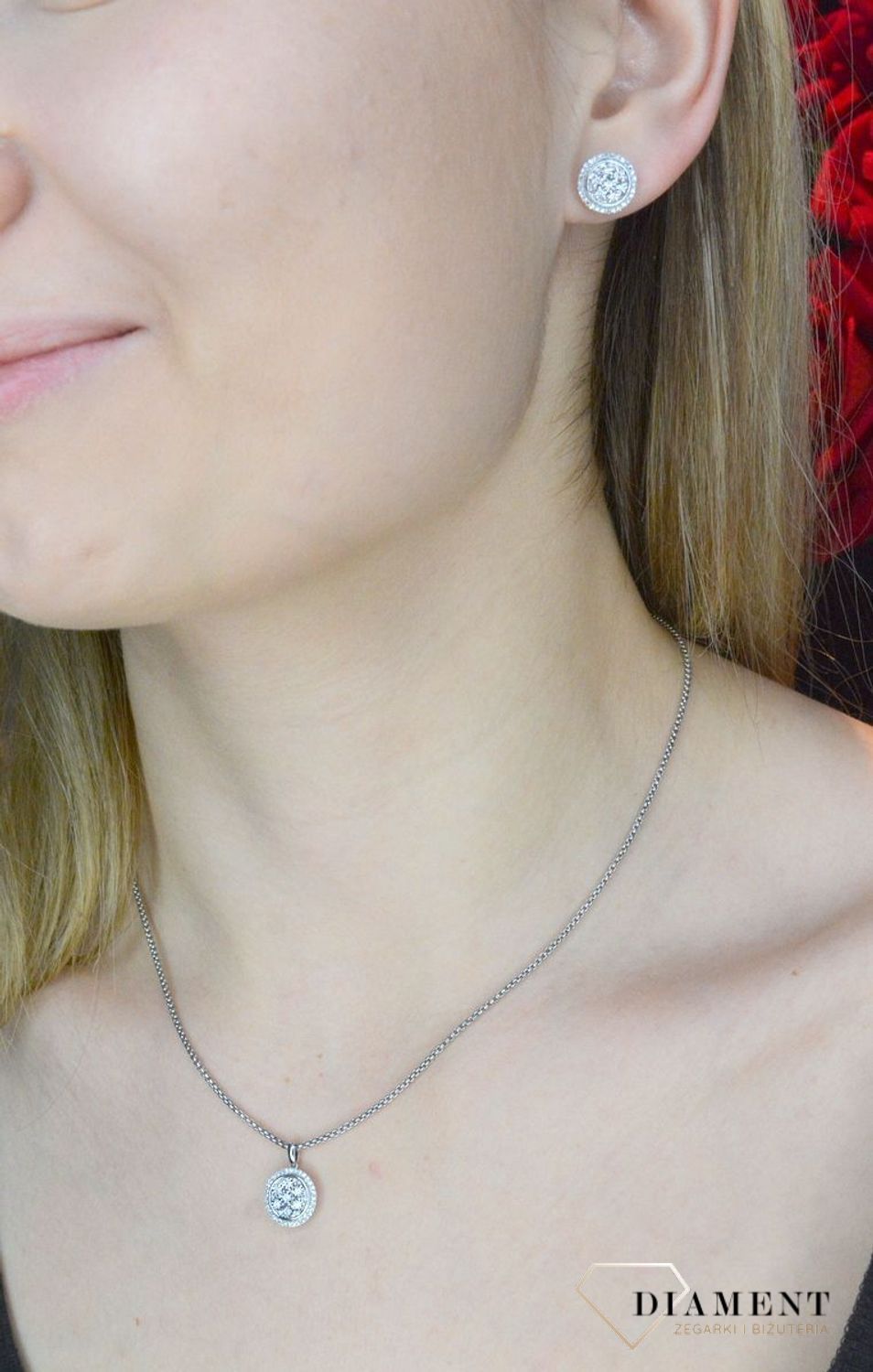 Kolczyki  z Diamentami   Kwiat w białym złocie  585 DIAMENT JE4846W.jpg