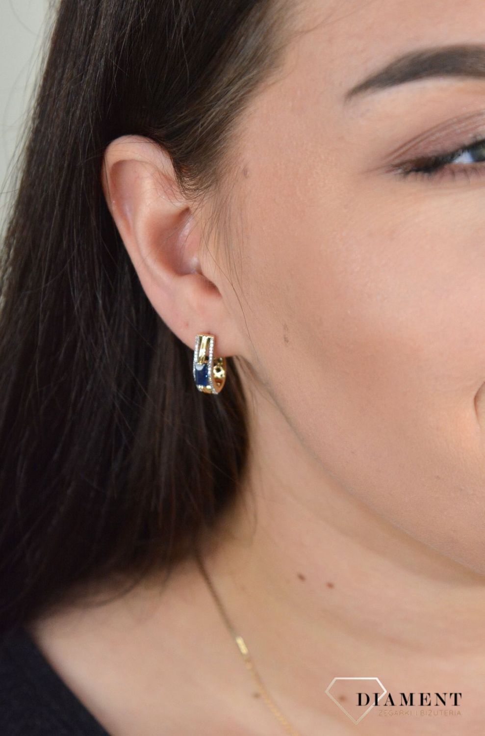 Złote kolczyki Szafir z Diamentami JE5212SAPY.jpg