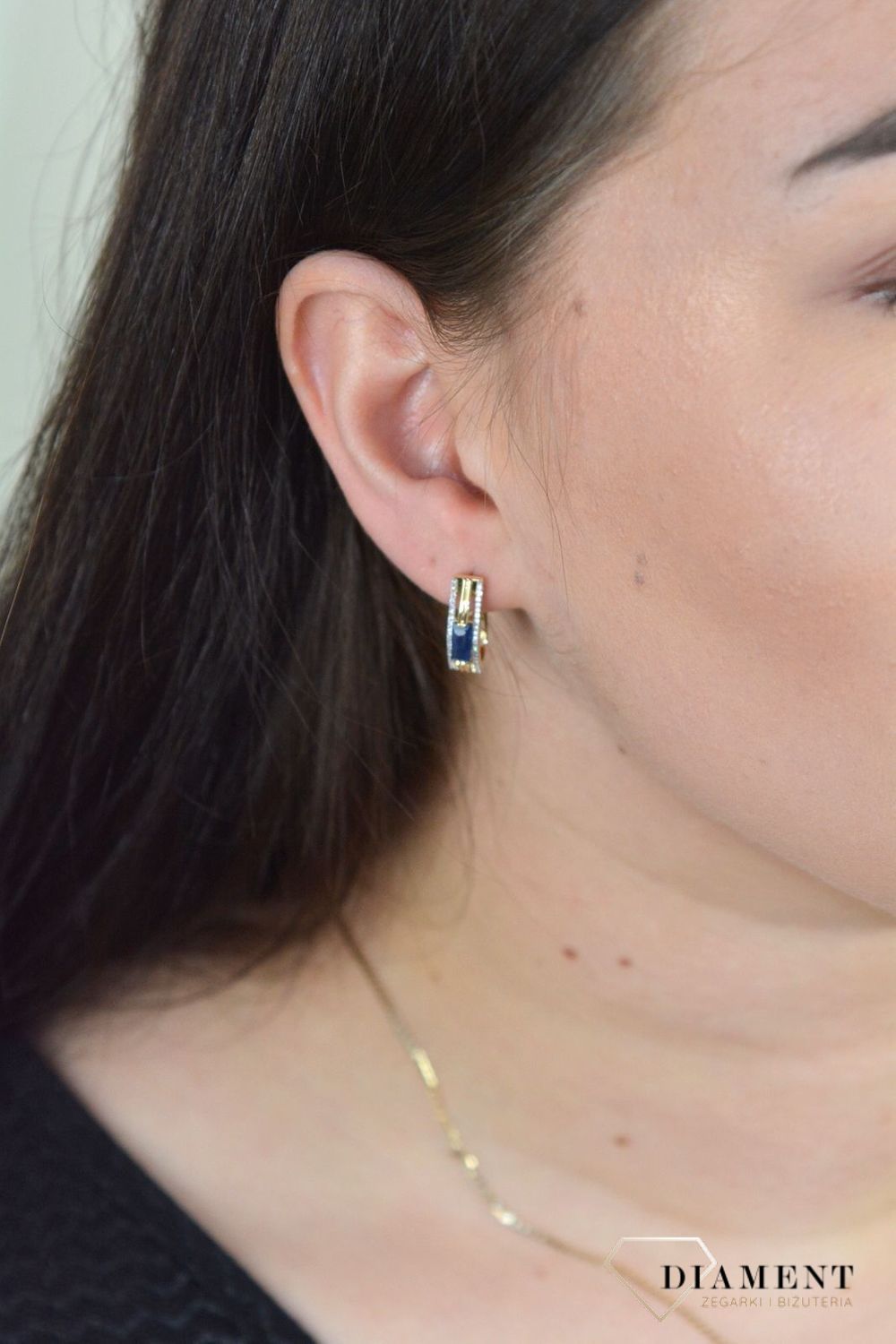 Złote kolczyki Szafir z Diamentami JE5212SAPY.jpg