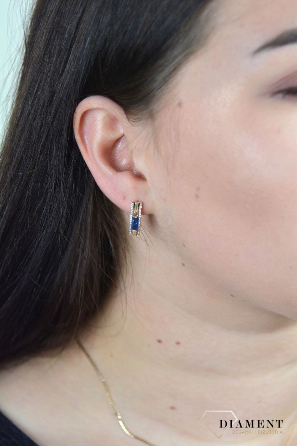 Złote kolczyki Szafir z Diamentami JE5212SAPY.jpg