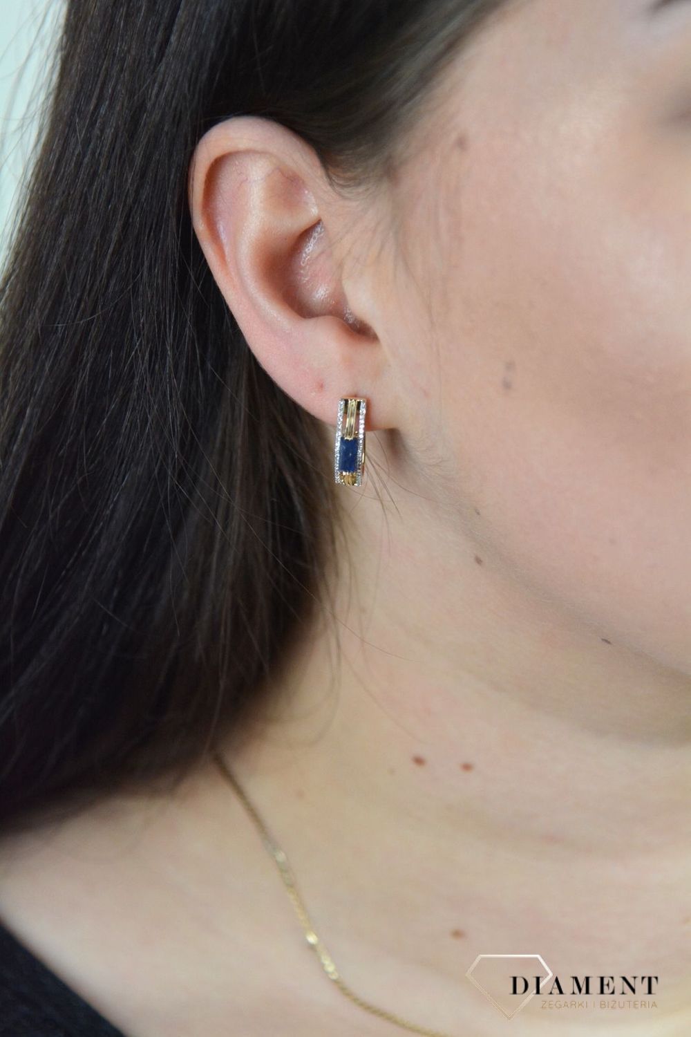 Złote kolczyki Szafir z Diamentami JE5212SAPY.jpg