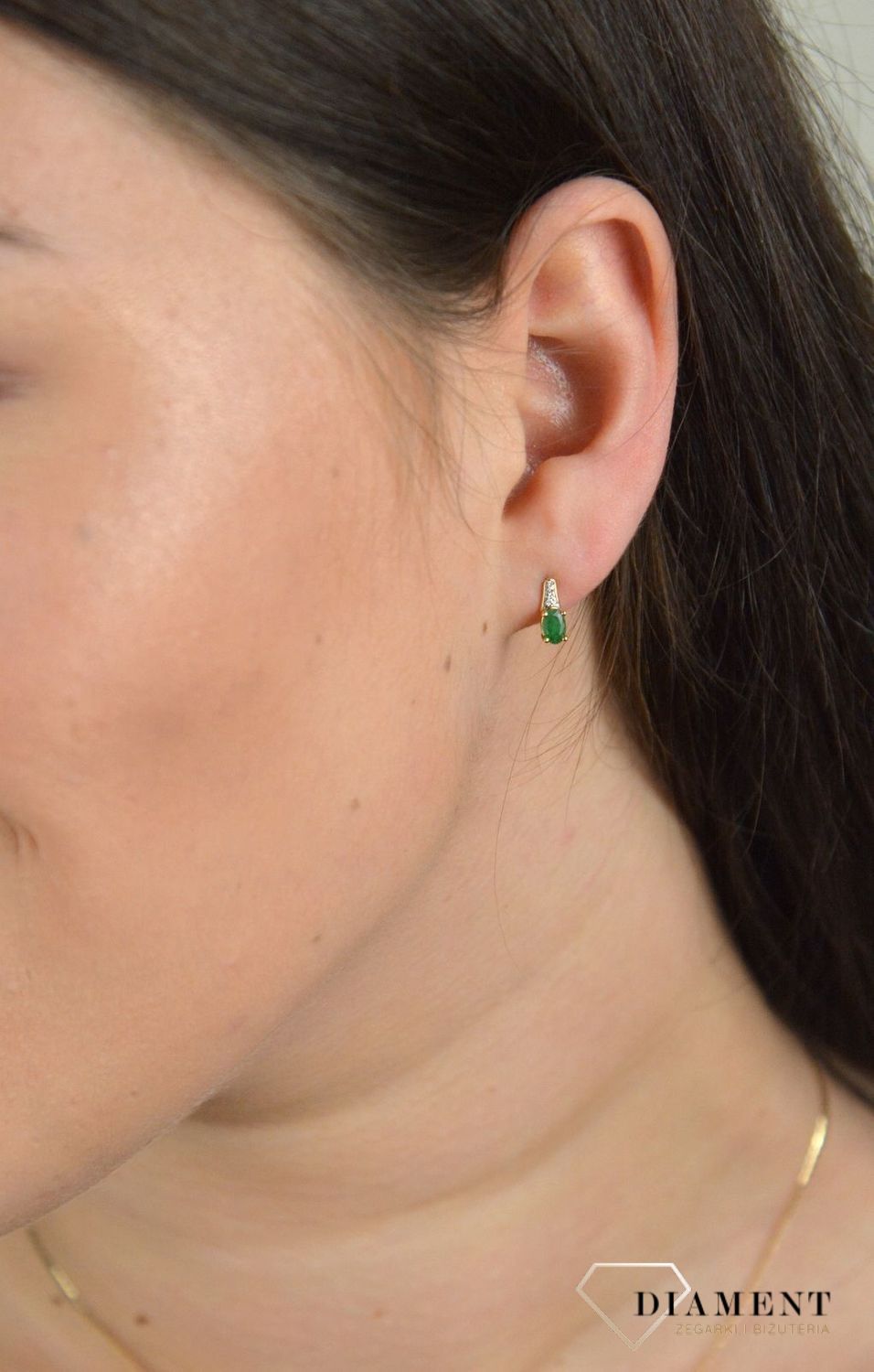Złote kolczyki Szmaragd i Diamenty JE5239EMY.jpg