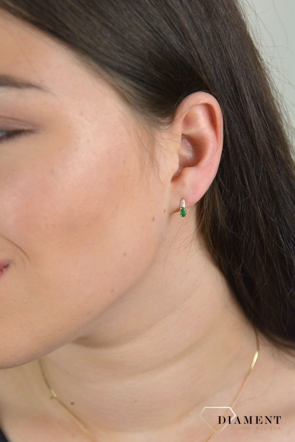 Złote kolczyki Szmaragd i Diamenty JE5239EMY.jpg
