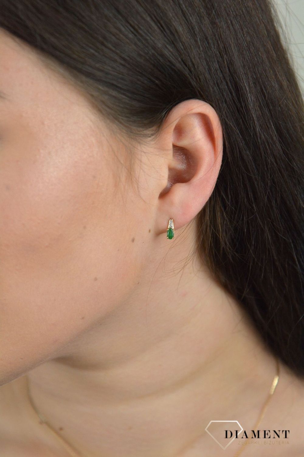 Złote kolczyki Szmaragd i Diamenty JE5239EMY.jpg
