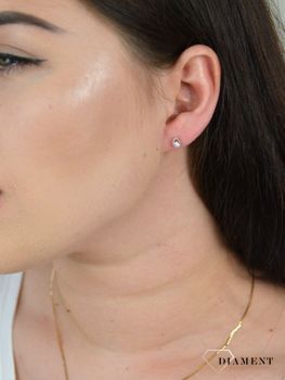 Złote kolczyki łezki z Diamentami 585 JE5279Y. Złote kolczyki wykonane z próby 585 w kształcie łezki z 2 diamentami (1).JPG