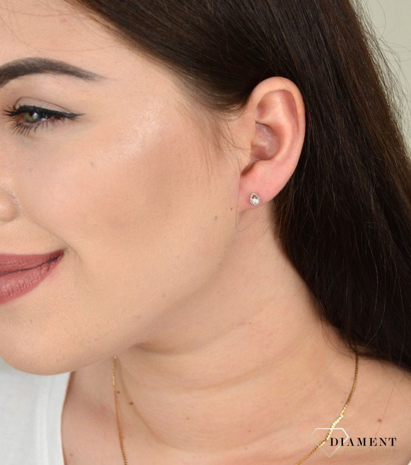 Złote kolczyki łezki z Diamentami 585 JE5279Y.jpg