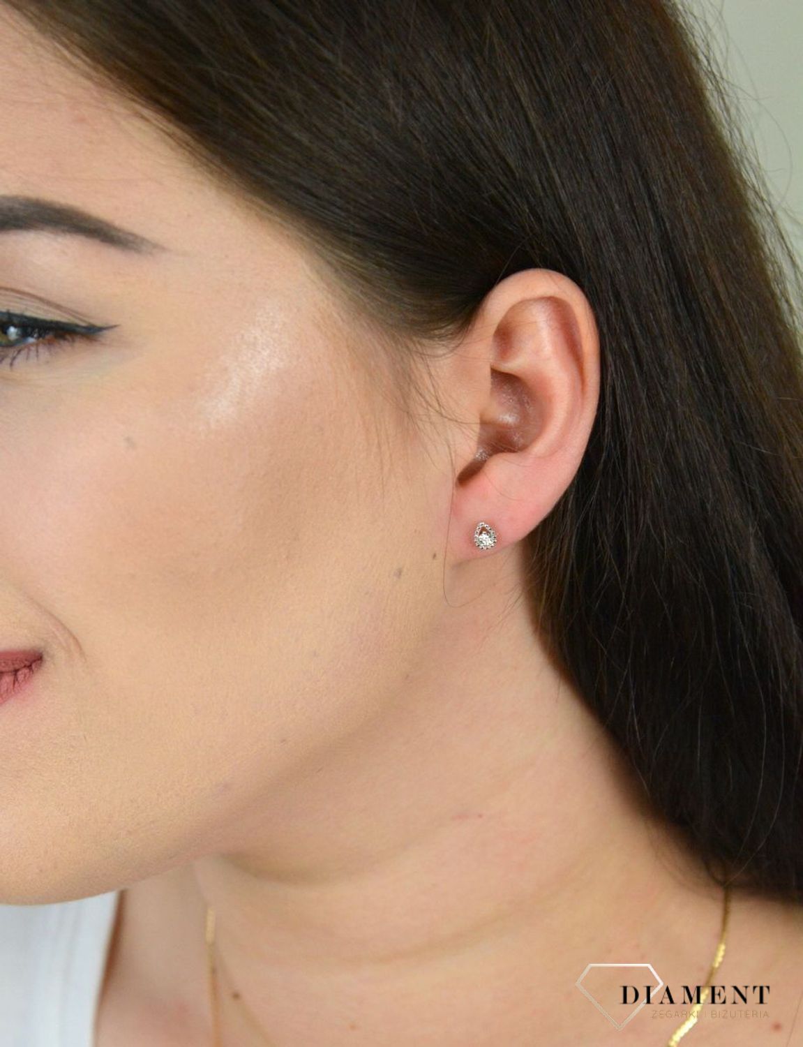 Złote kolczyki łezki z Diamentami 585 JE5279Y.jpg