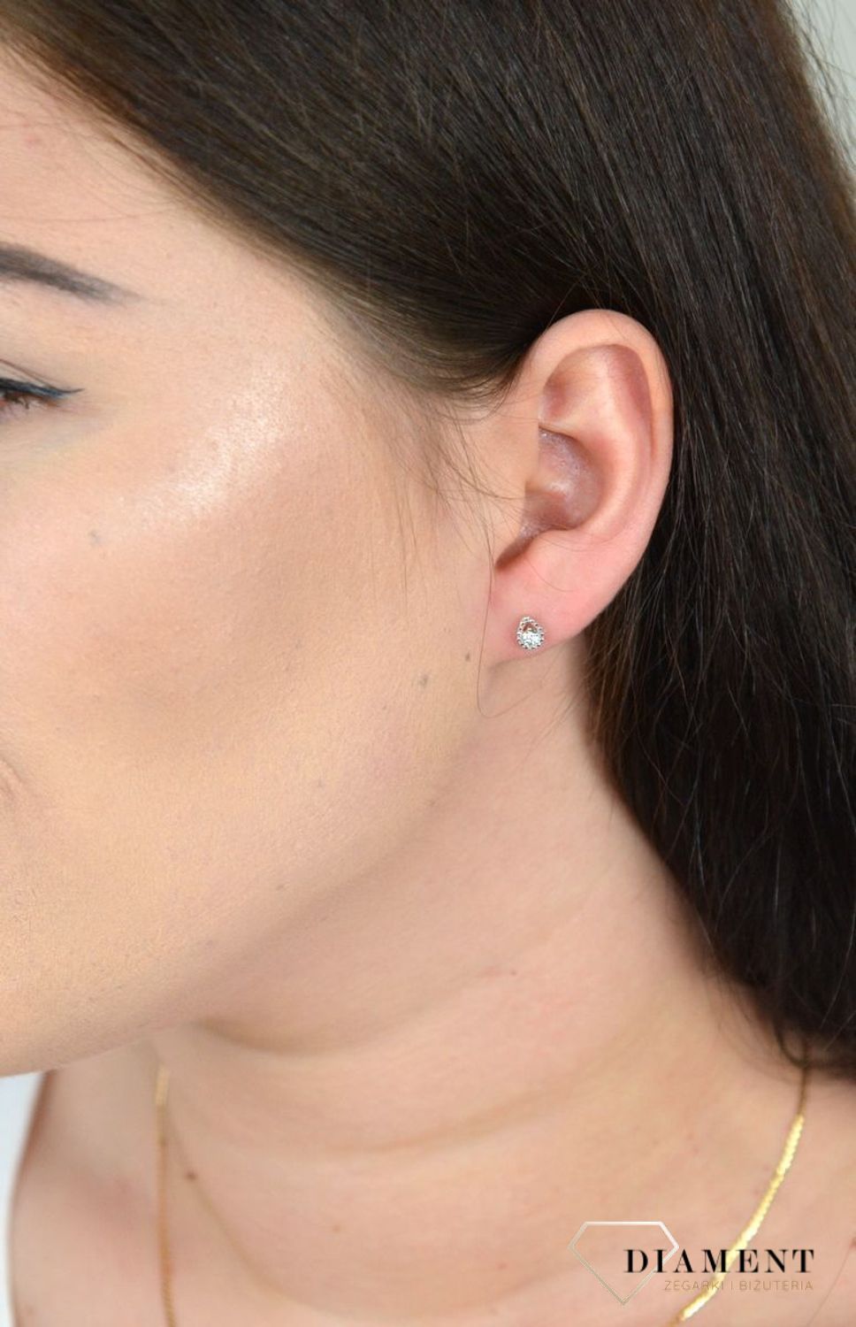 Złote kolczyki łezki z Diamentami 585 JE5279Y.jpg