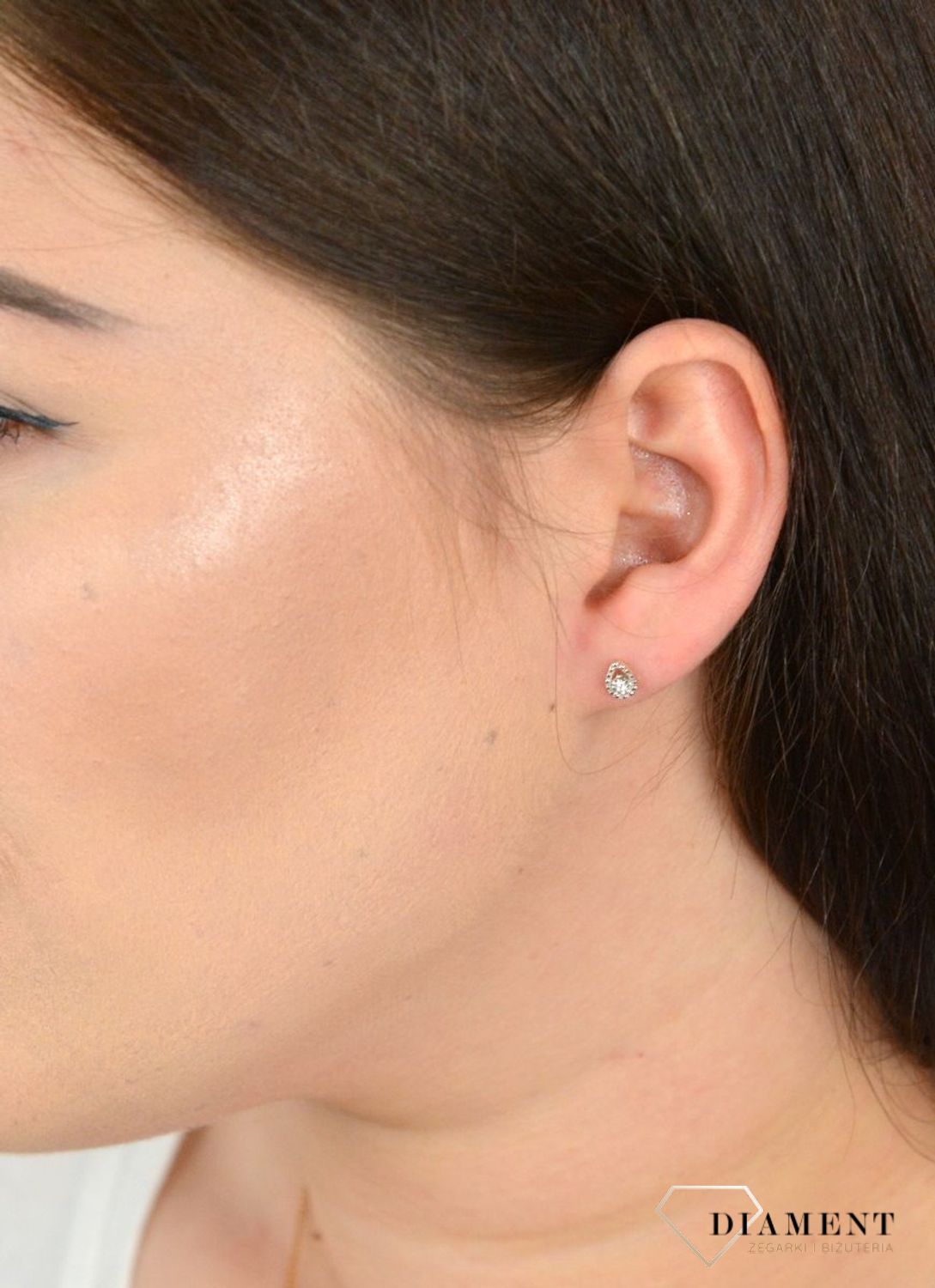 Złote kolczyki łezki z Diamentami 585 JE5279Y.jpg