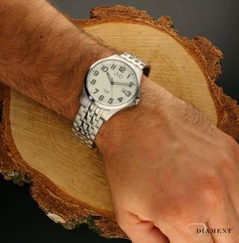 Zegarek męski JVD na bransolecie 'Czytelna tarcza' biała JE612.1. Klasyczny męski zegarek. Zegarek na prezent, na rocznicę. Czytelny zegarek męski. Pomysł na prezent dla mężczyzny. Darmowa wysyłka (1).jpg