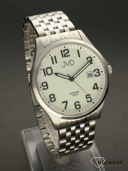 Zegarek męski JVD na bransolecie 'Czytelna tarcza' biała JE612.1. Klasyczny męski zegarek. Zegarek na prezent, na rocznicę. Czytelny zegarek męski. Pomysł na prezent dla mężczyzny. Darmowa wysyłka (3).jpg