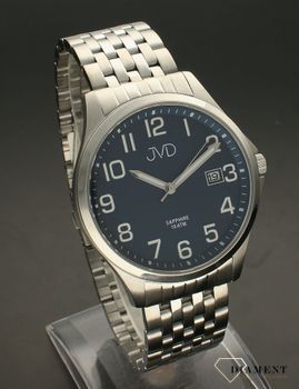 Zegarek męski JVD na bransolecie 'Czytelna tarcza' granatowa JE612.2. Klasyczny męski zegarek. Zegarek na prezent, na rocznicę. Czytelny zegarek męski. Pomysł na prezent dla mężczyzny. Darmowa wysyłka (3).jpg