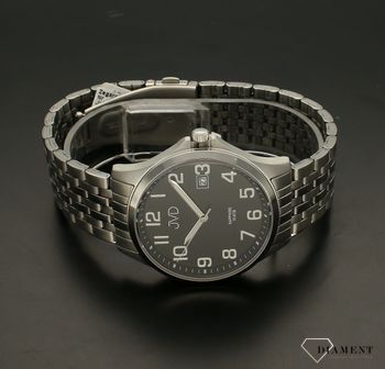 Zegarek męski JVD na bransolecie 'Czytelna tarcza' czarna JE612.3. Klasyczny męski zegarek. Zegarek na prezent, na rocznicę. Czytelny zegarek męski. Pomysł na prezent dla mężczyzny. Darmowa wysyłka (1).jpg