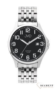 Zegarek męski JVD na bransolecie 'Czytelna tarcza' czarna JE612.3. Klasyczny męski zegarek. Zegarek na prezent, na rocznicę. Czytelny zegarek męski. Pomysł na prezent dla mężczyzny. Darmowa wysyłka..jpg