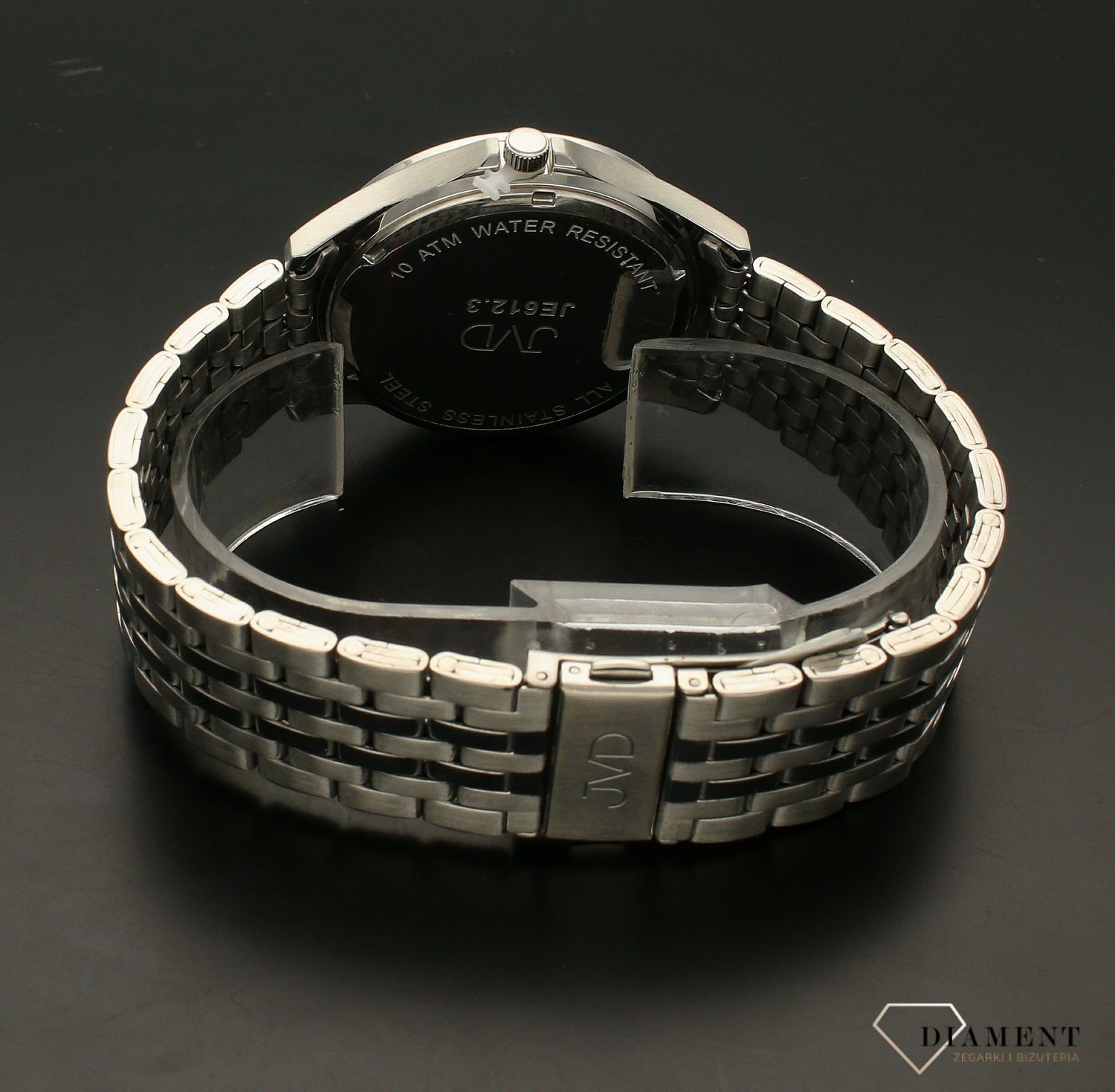 Zegarek męski JVD na bransolecie 'Czytelna tarcza' czarna JE612.3. Klasyczny męski zegarek. Zegarek na prezent, na rocznicę. Czytelny zegarek męski. Pomysł na prezent dla mężczyzny. Darmowa wysyłka..jpg