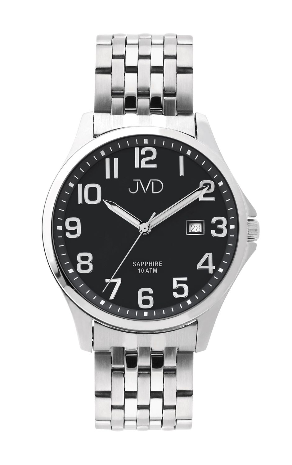 Zegarek męski JVD na bransolecie 'Czytelna tarcza' czarna JE612.3. Klasyczny męski zegarek. Zegarek na prezent, na rocznicę. Czytelny zegarek męski. Pomysł na prezent dla mężczyzny. Darmowa wysyłka..jpg