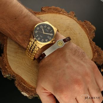 Zegarek męski JVD na bransolecie w złocie 'Czytelna tarcza' czarna JE612.4. Klasyczny męski zegarek. Zegarek na prezent, na rocznicę. Czytelny zegarek męski. Pomysł na prezent dla mężczyzny. Darmowa wysyłka (5).jpg