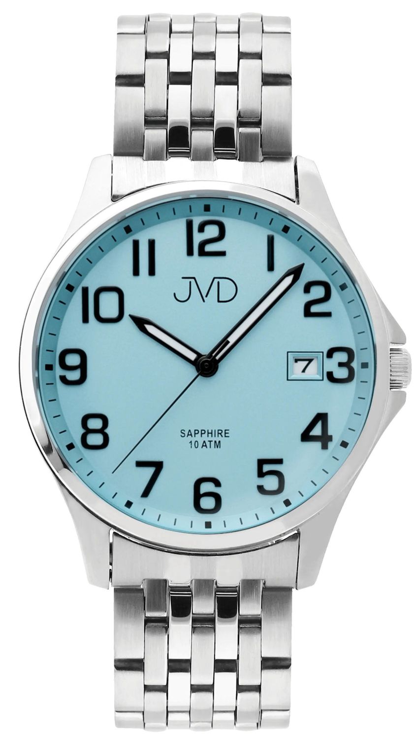 Zegarek męski JVD na bransolecie 'Szafirowe szkło' niebieska tarcz JE612.5.jpg